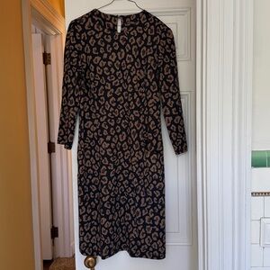 J. McLaughlin Animal Print Long Sleeve Dress